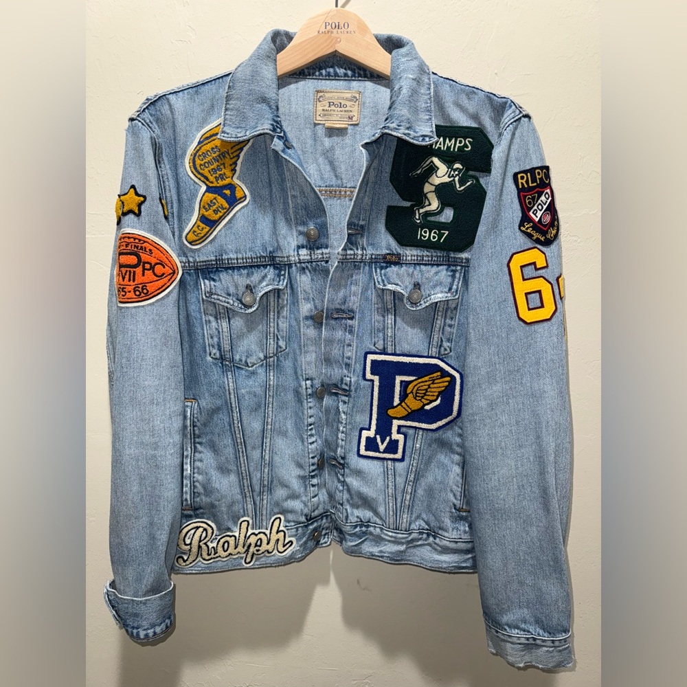 Denim Jacket with Colorful Patches